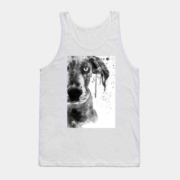 Black And White Half Faced Puppy Tank Top by Marian Voicu